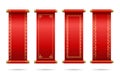 Chinese red scrolls festive. Set of different scrolls with space for text.